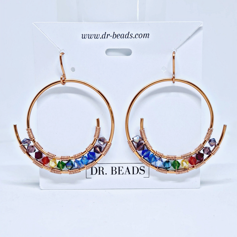 Multi color Crystal Hoops