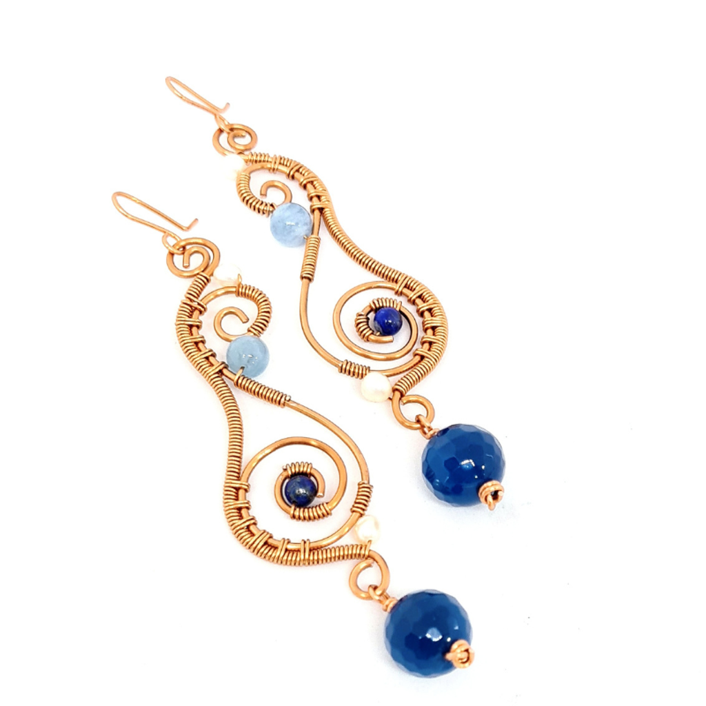 Sealion Earrings - Blue Agate