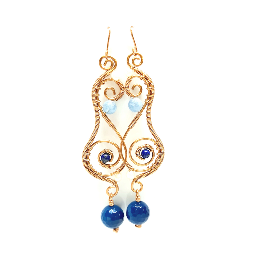 Sealion Earrings - Blue Agate