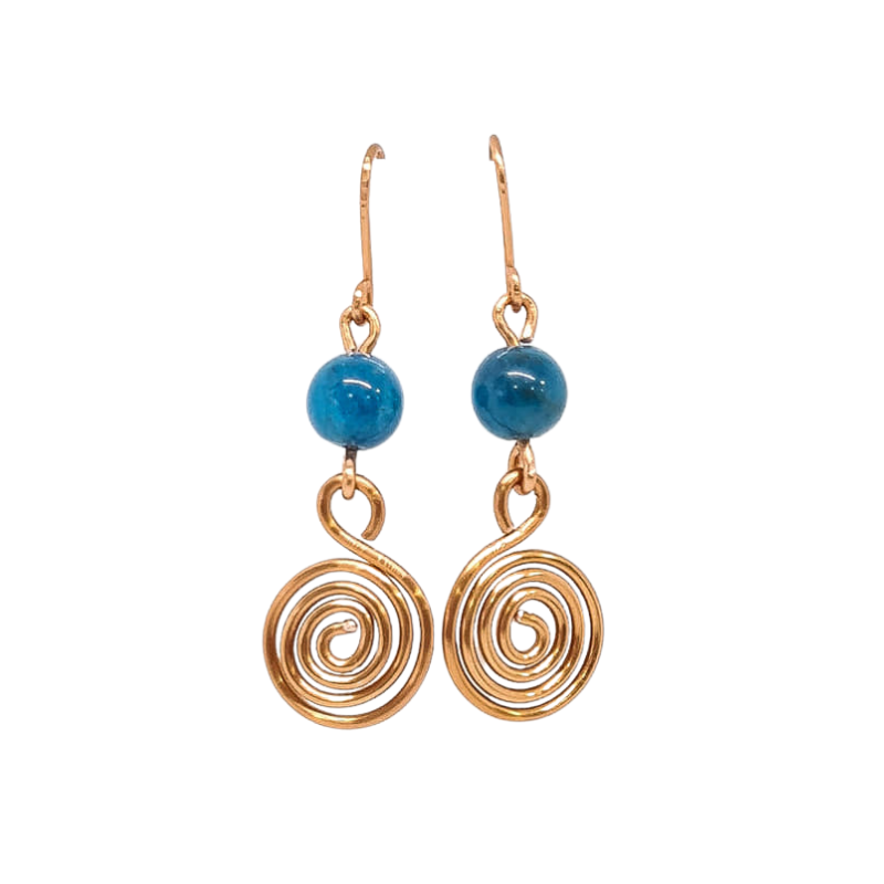Blue Apatite Swirl Earrings