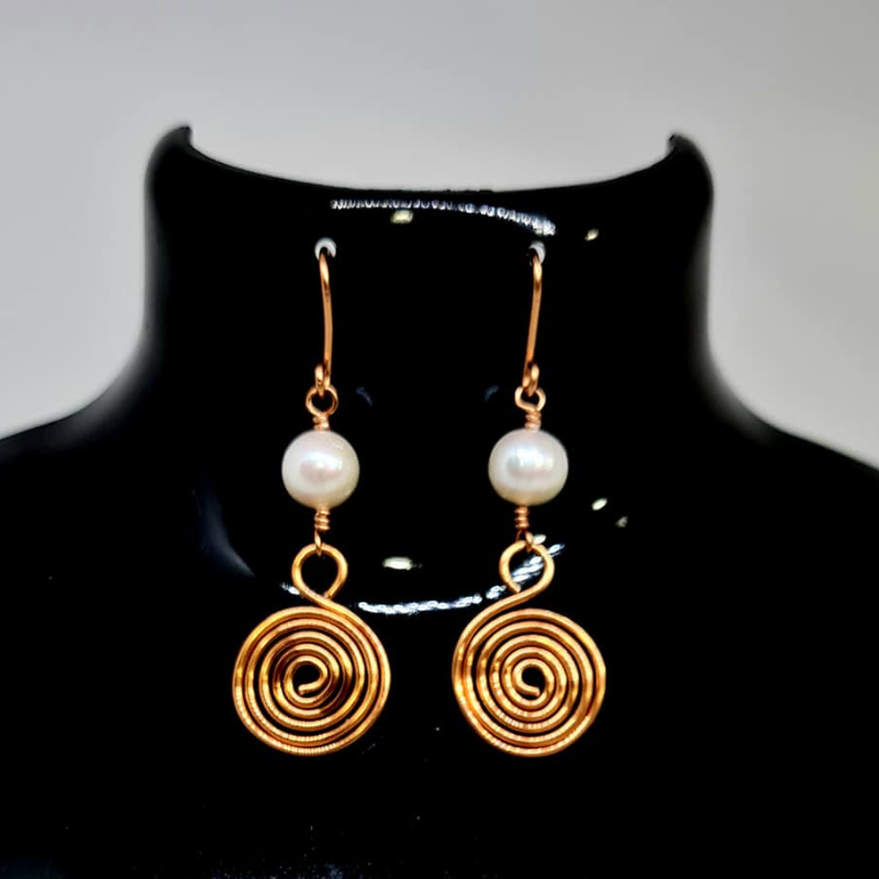 Freshwater Pearl Swirl Earrings