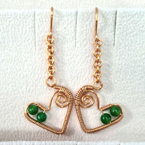 Aventurine Heart Earrings