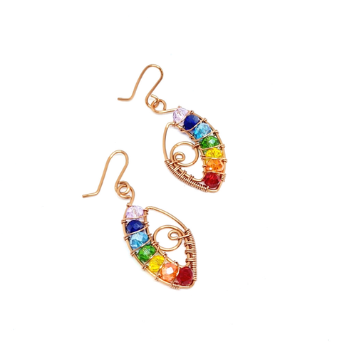 The Eye Crystal Rainbow Earrings