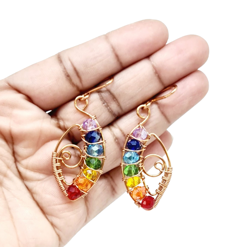 The Eye Crystal Rainbow Earrings