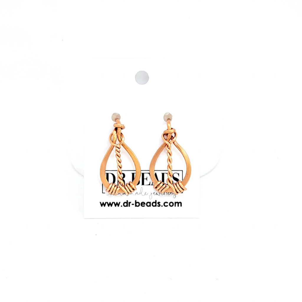 Mini Twisted Copper Earrings