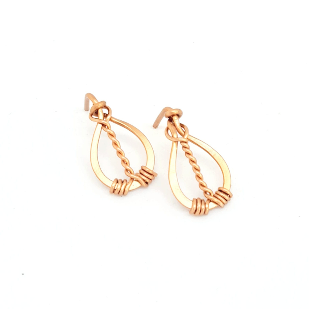 Mini Twisted Copper Earrings