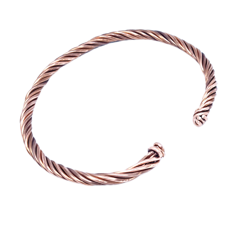Twisted Rope Copper Kada for Leg