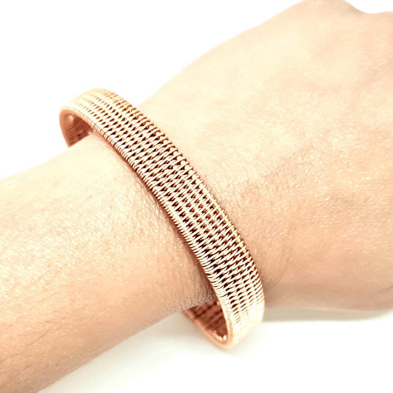 Wire Wrapped Copper Bangle - Unisex