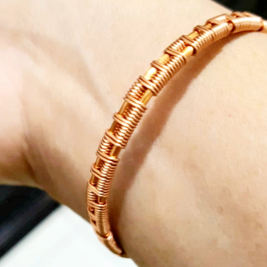 Wire Wrapped Copper Bangle - Minimalist