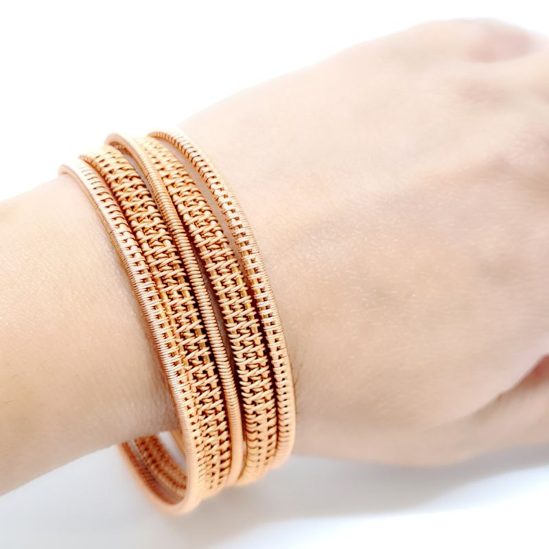 5 Tier Wire Wrapped Copper Cuff Bangle - Best Seller Design