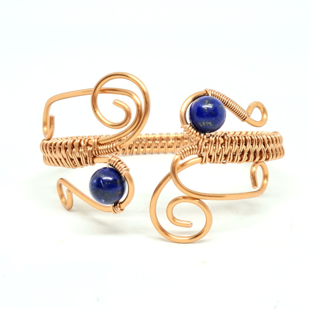 Copper Bangle with Lapis Lazuli