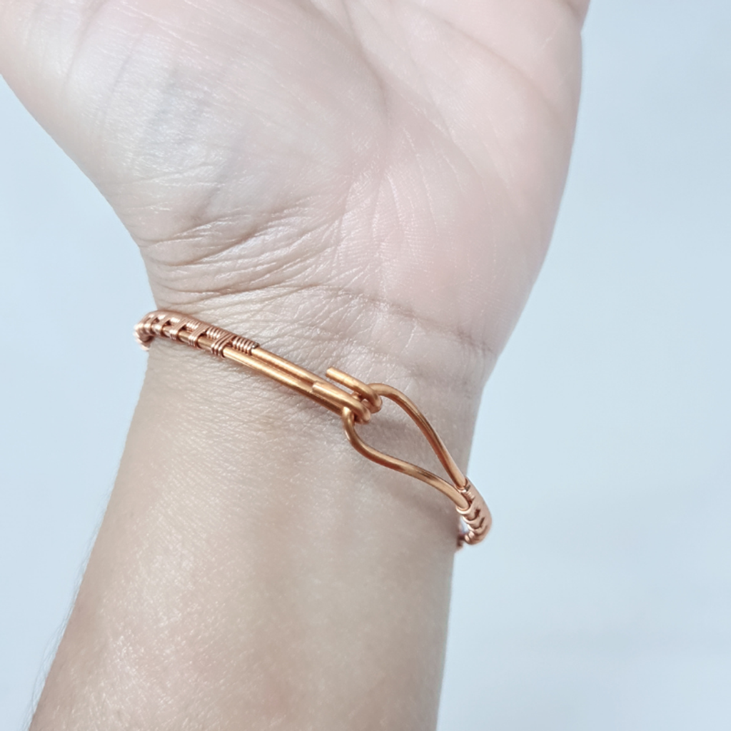 Copper Bangle with Gemstones