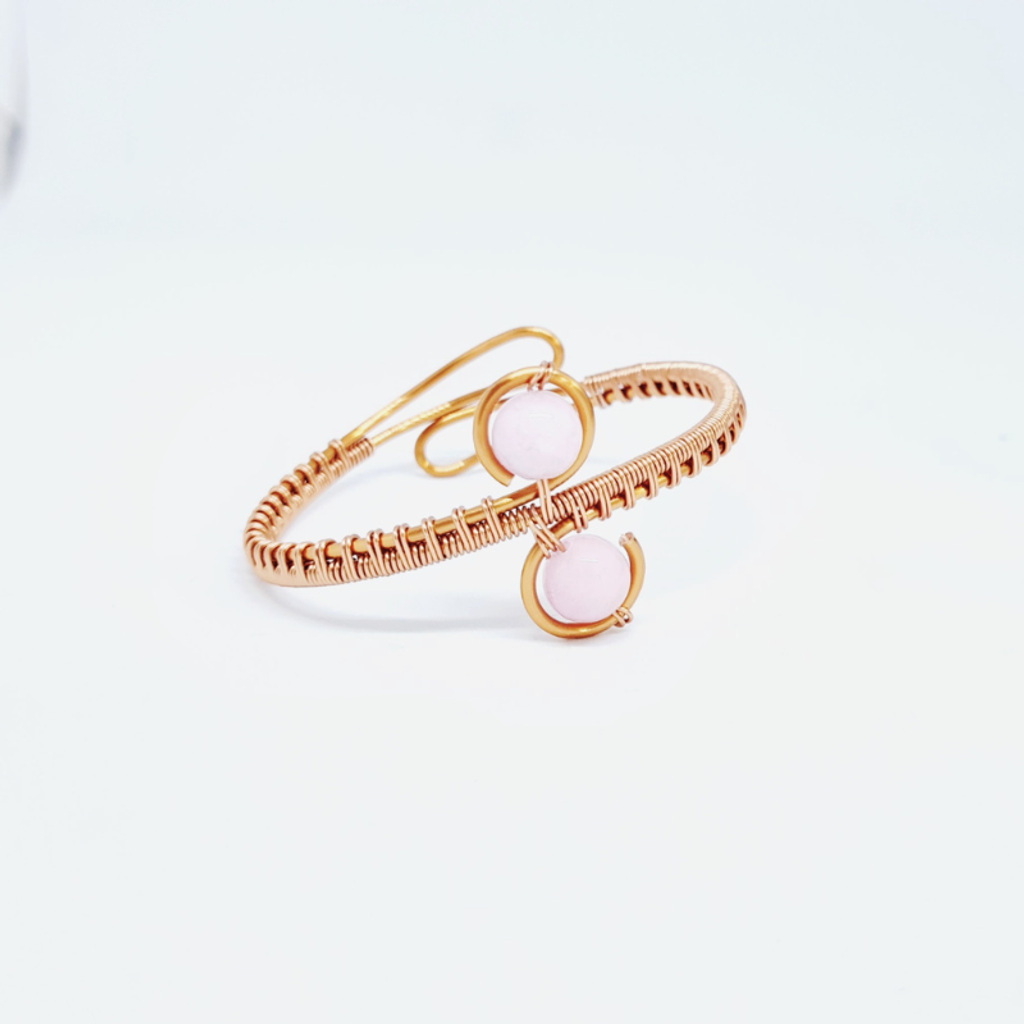 Copper Cuff Bangle with Kunzite