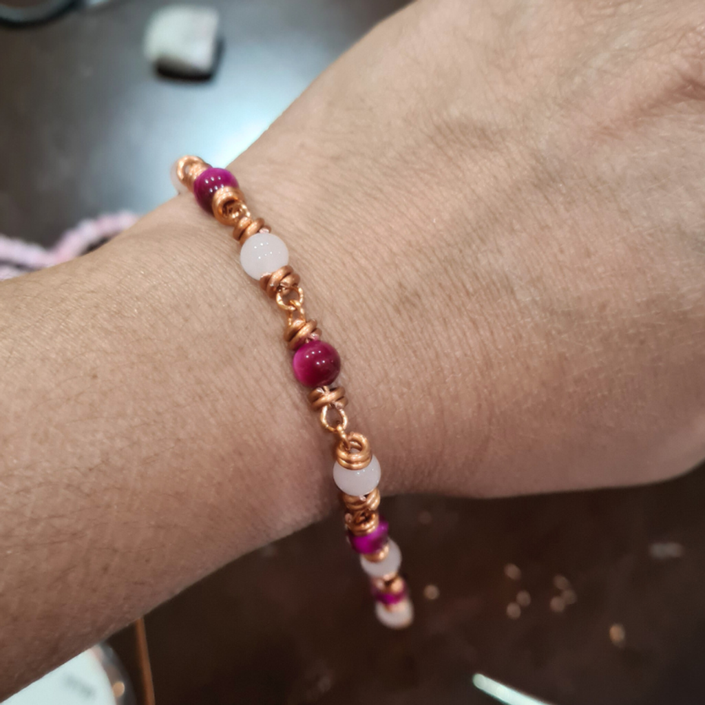 Rose Quartz & Pink Tiger Eye Bracelet