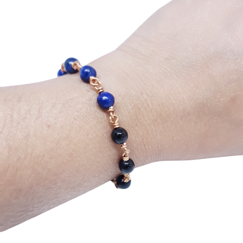 Lapis Lazuli & Black Tourmaline Bracelet