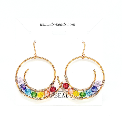 Multi Crystal Hoop Earrings