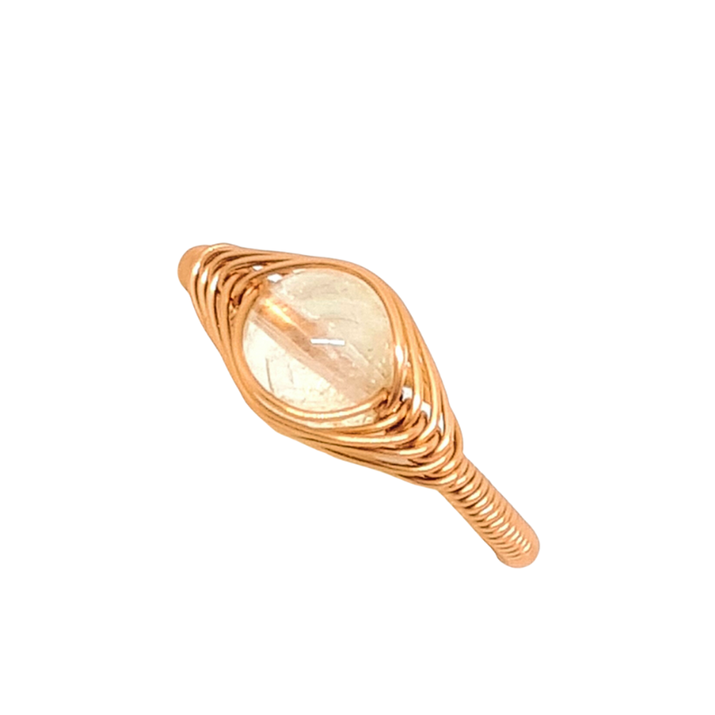 Adjustable Copper Ring with Citrine
