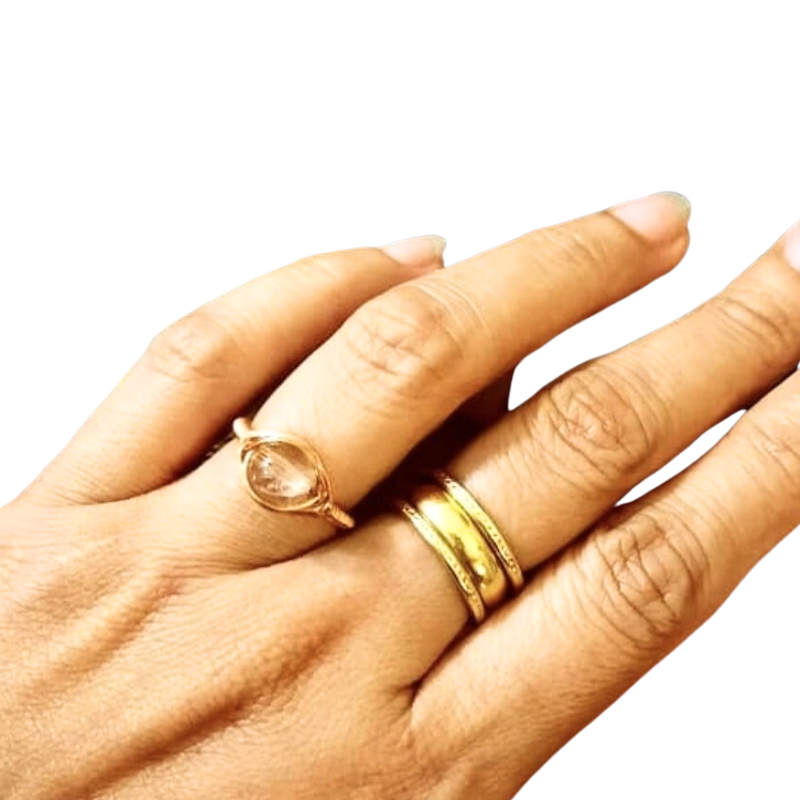 Adjustable Copper Ring with Citrine