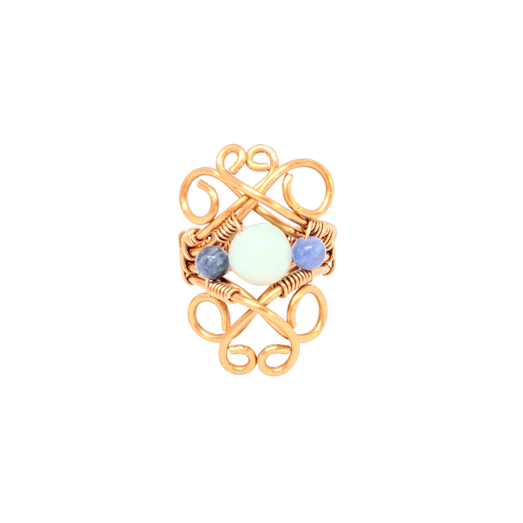 Amazonite Clover Ring