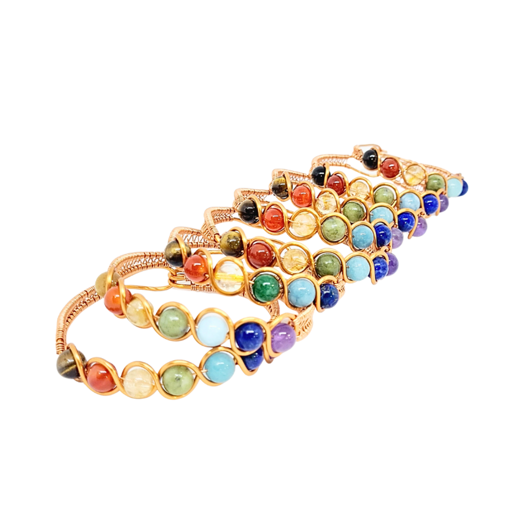 Seven Chakra Copper Bangle