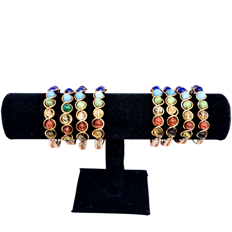 Seven Chakra Copper Bangle