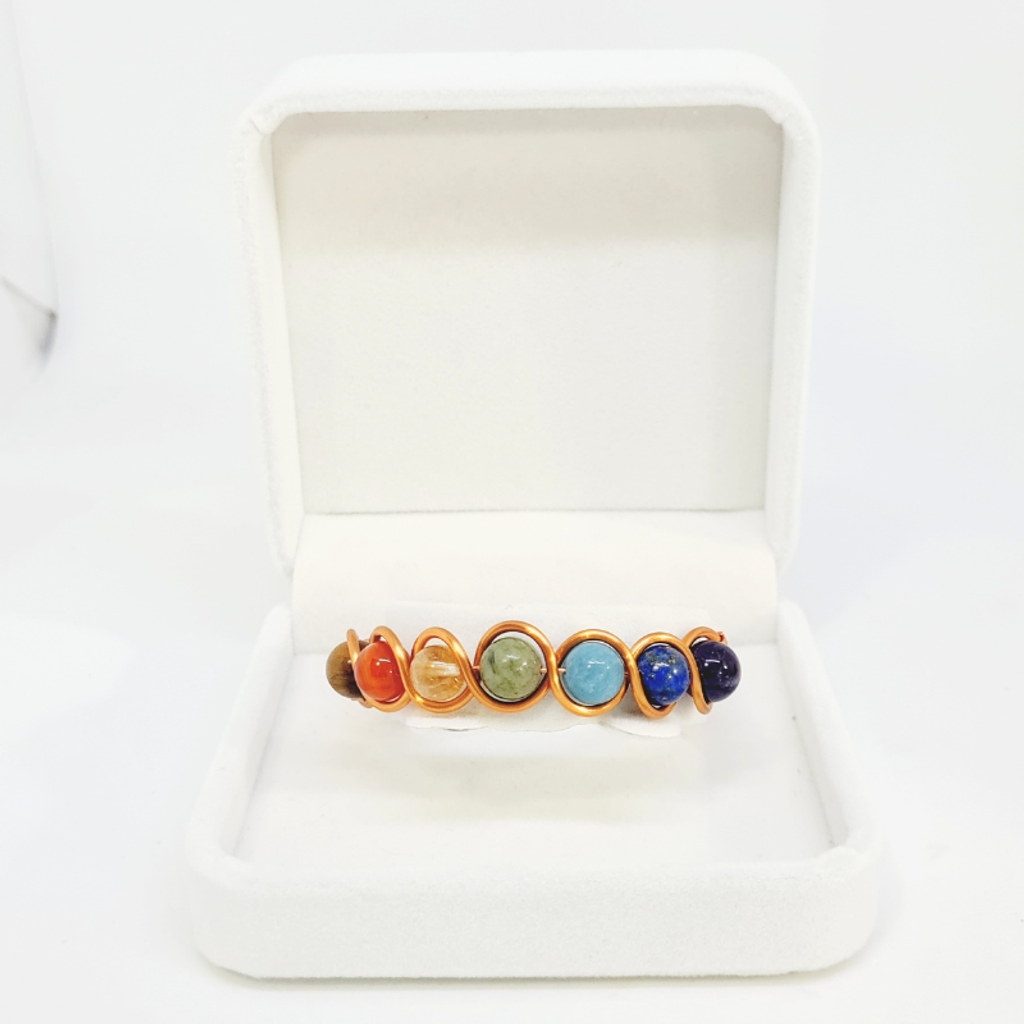 Seven Chakra Copper Bangle