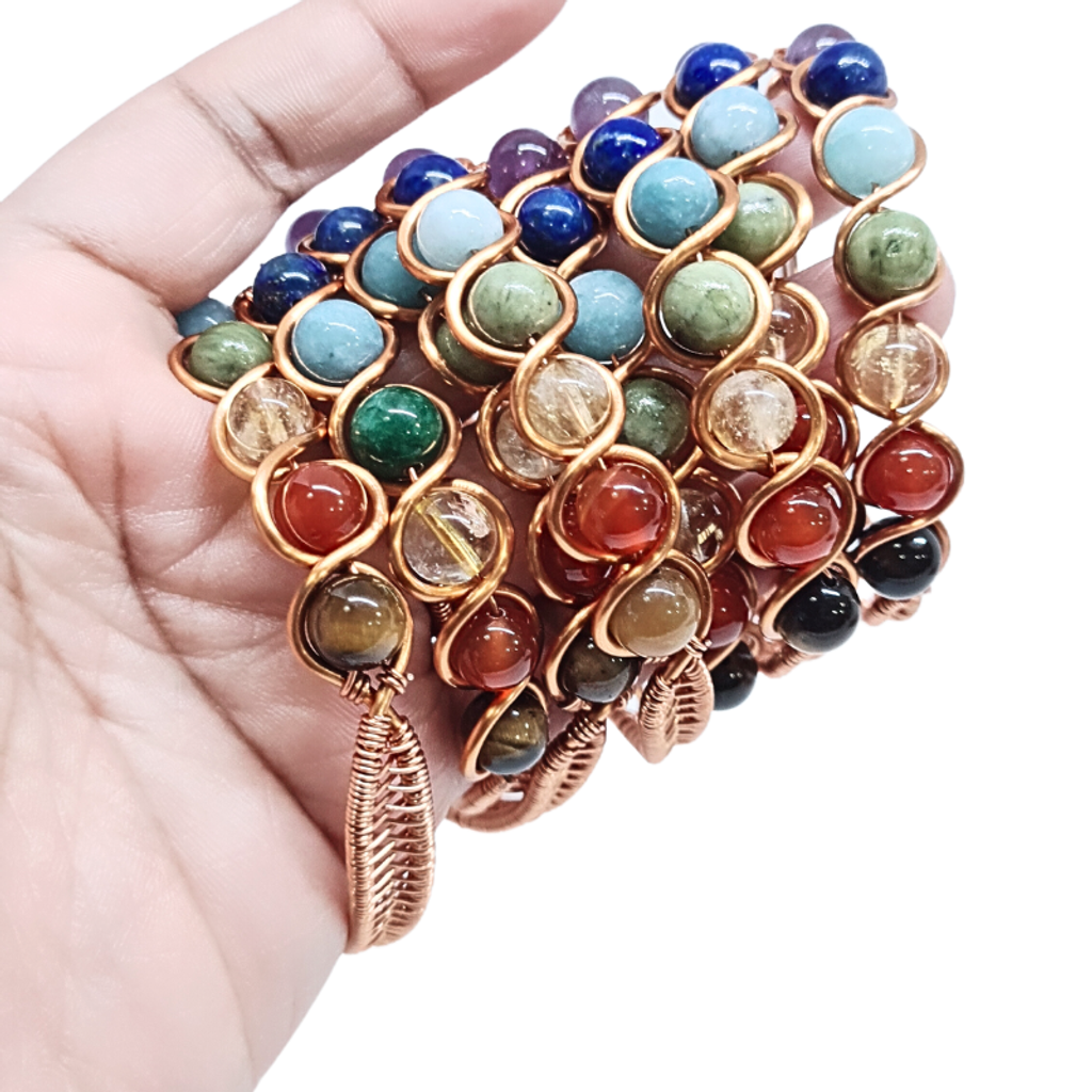 Seven Chakra Copper Bangle