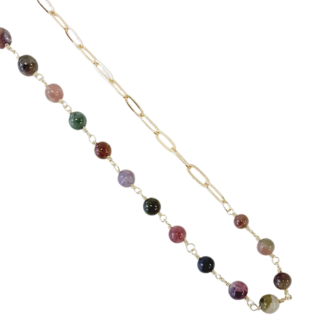 Tourmaline Necklace - 14K Gold Filled Chain
