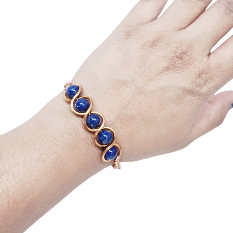 Lapis Lazuli Copper Bangle