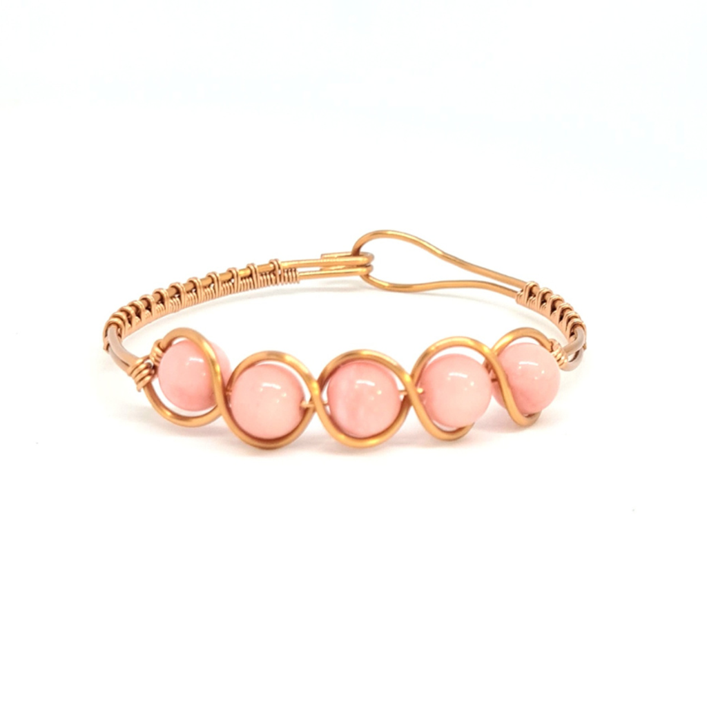 Pink Opal Copper Bangle