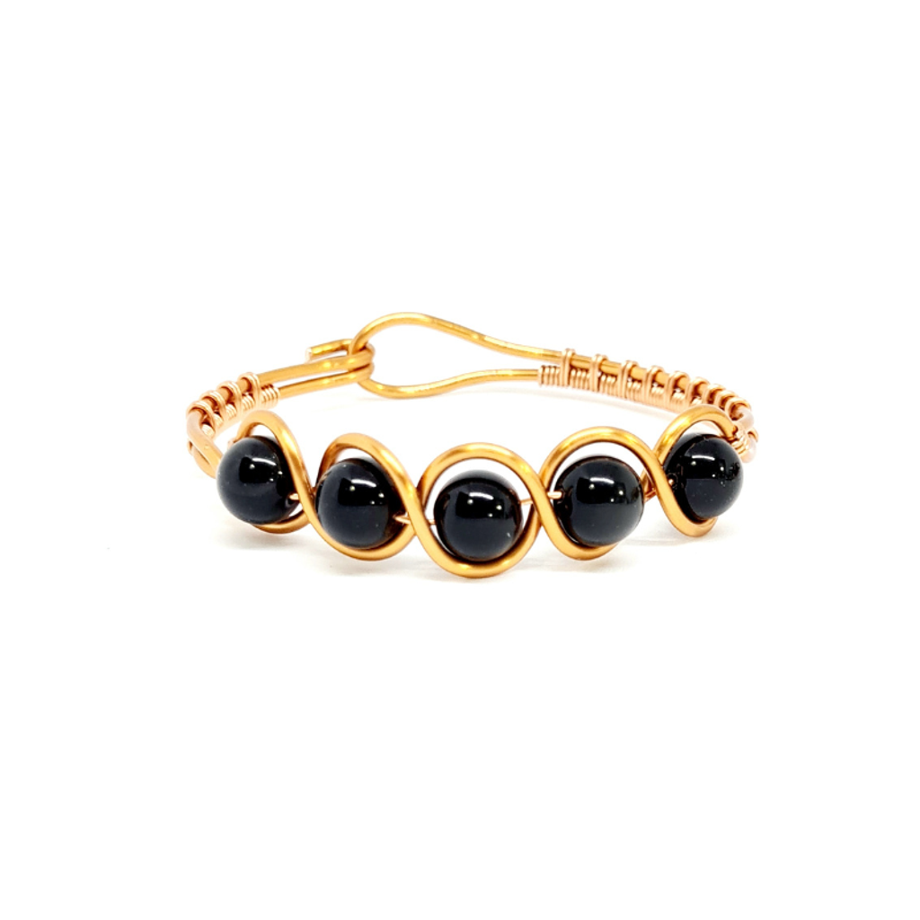 Black Onyx Copper Bangle