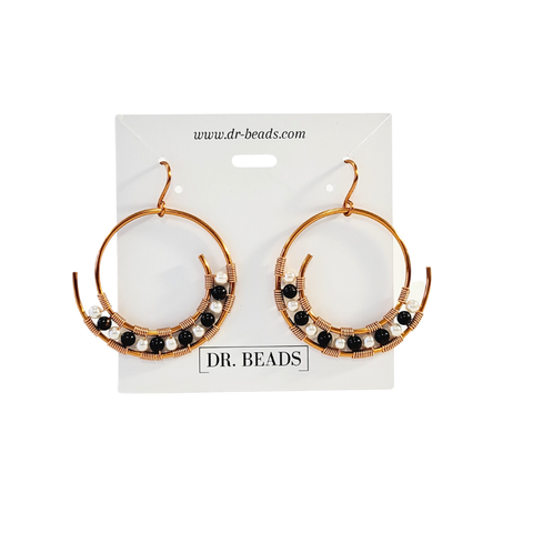 Black & White Hoop Earrings