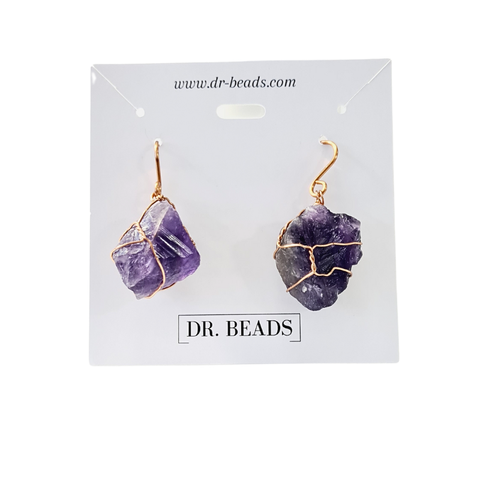 Amethyst Raw Stone Earrings