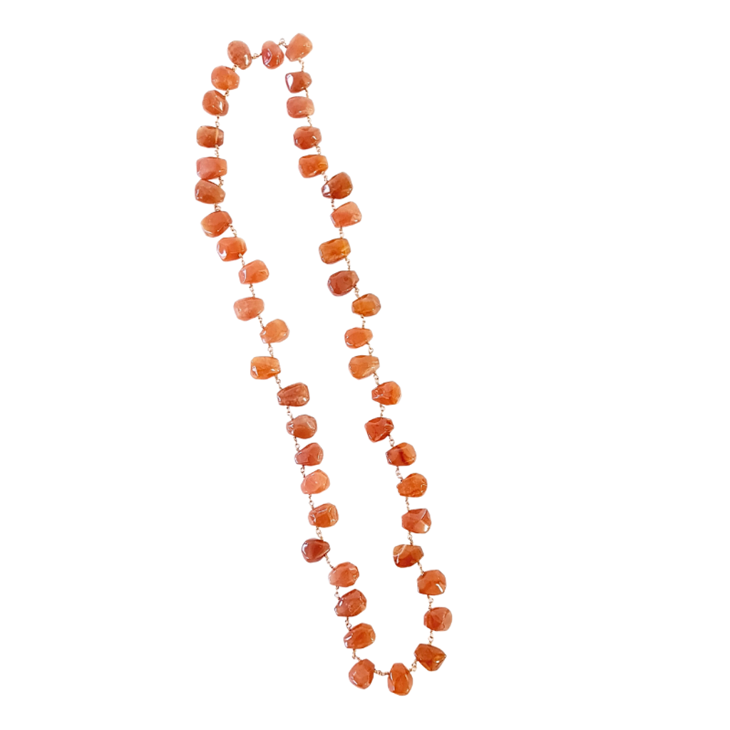 Botswana Orange Agate Necklace with Earrings