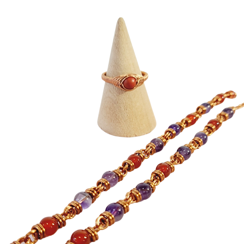 Amethyst, Red Agate & Red Coral Gift Set