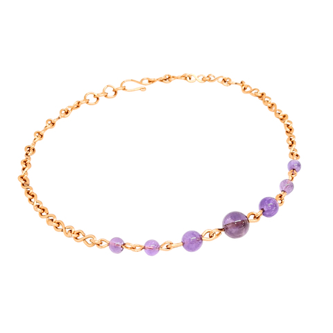 Copper Anklet featuring Amethyst