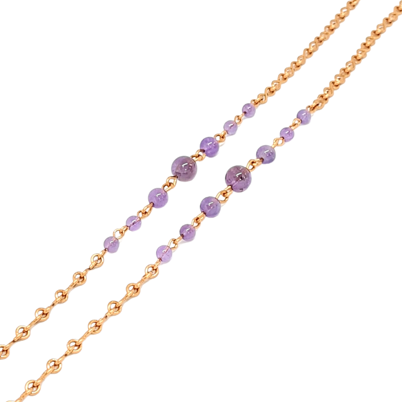 Copper Anklet featuring Amethyst