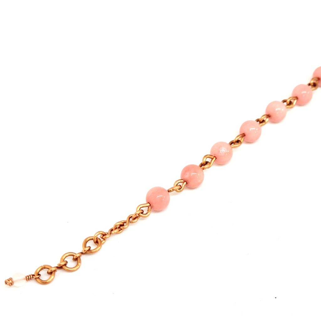 Copper Anklet featuring Pink Opal