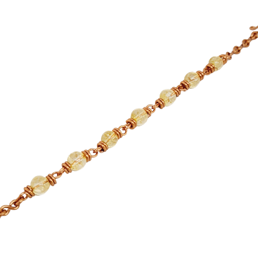 Copper Anklet featuring Citrine