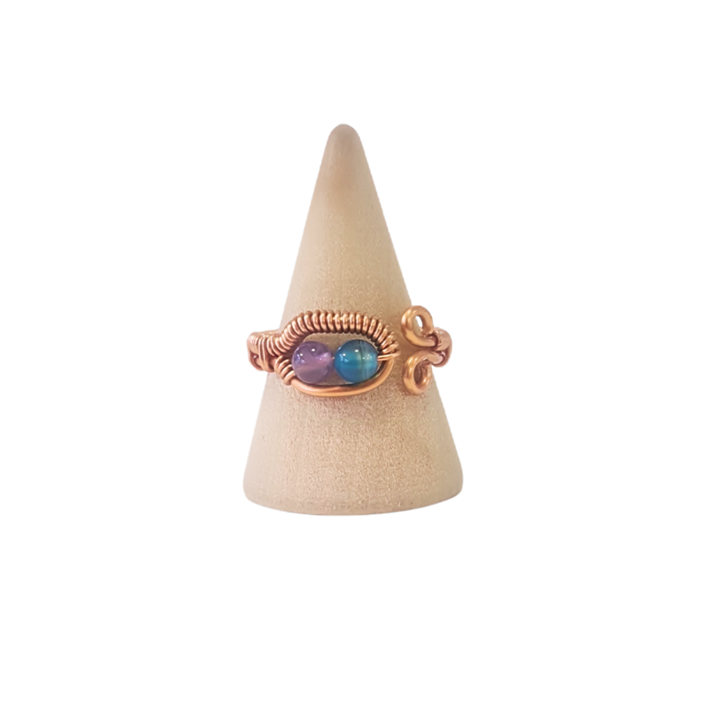 Amethyst & Apatite Ring - Adjustable