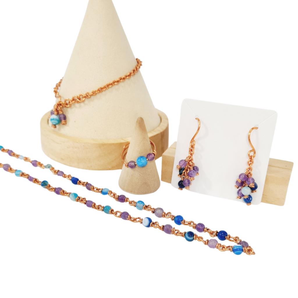 Amethyst and Blue Apatite Valentine's 2024 Gift Set