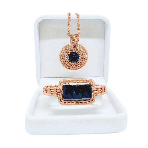 Black Onyx Necklace & Bangle Gift Set