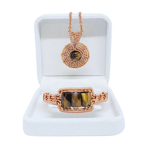 Tiger Eye Necklace & Bangle Gift Set