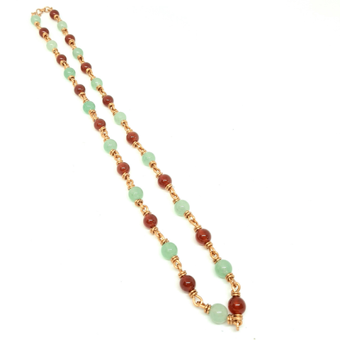 Agate & Aventurine Necklace with Copper Links