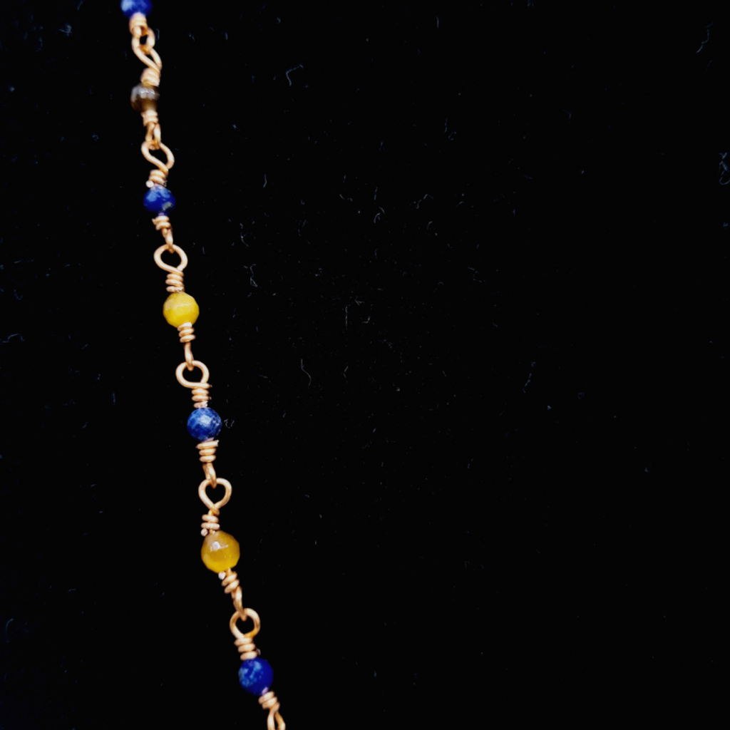 Tiger Eye & Lapis Lazuli Necklace with Copper Links