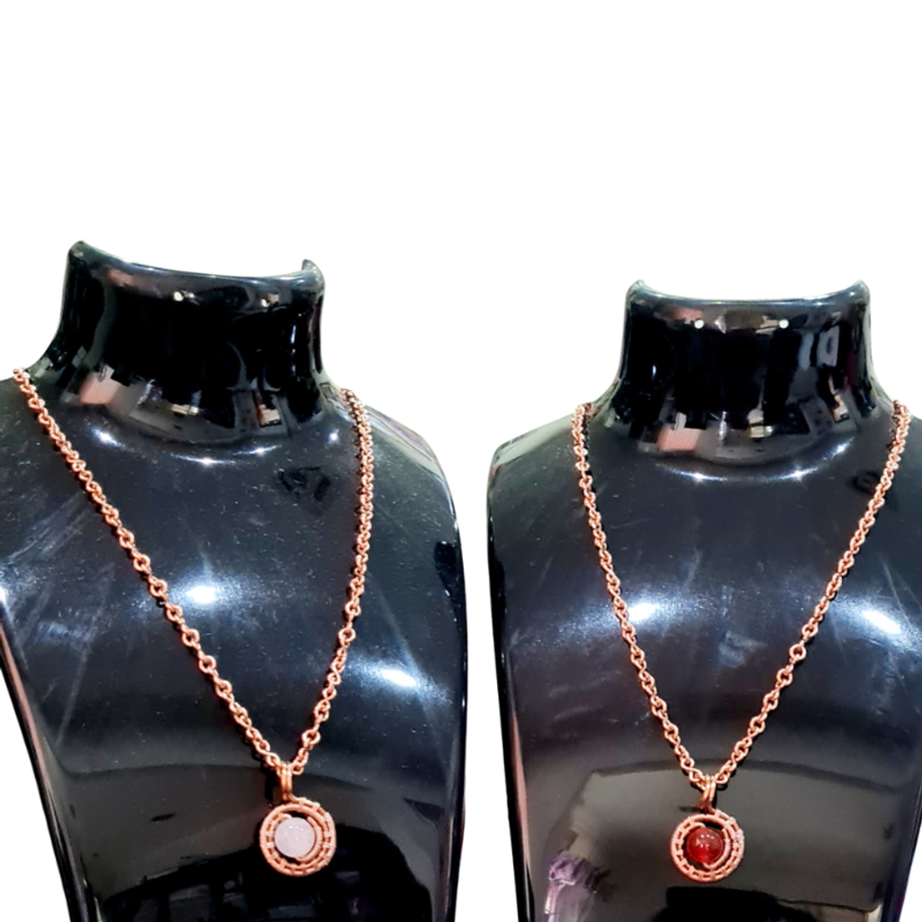 Copper Chain Necklace featuring Natural Gemstone