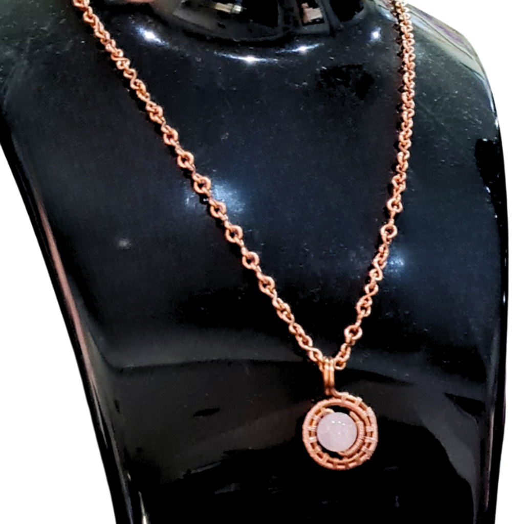 Copper Chain Necklace featuring Natural Rose Quartz