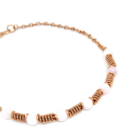 Rose Quartz Necklace with Copper Chain