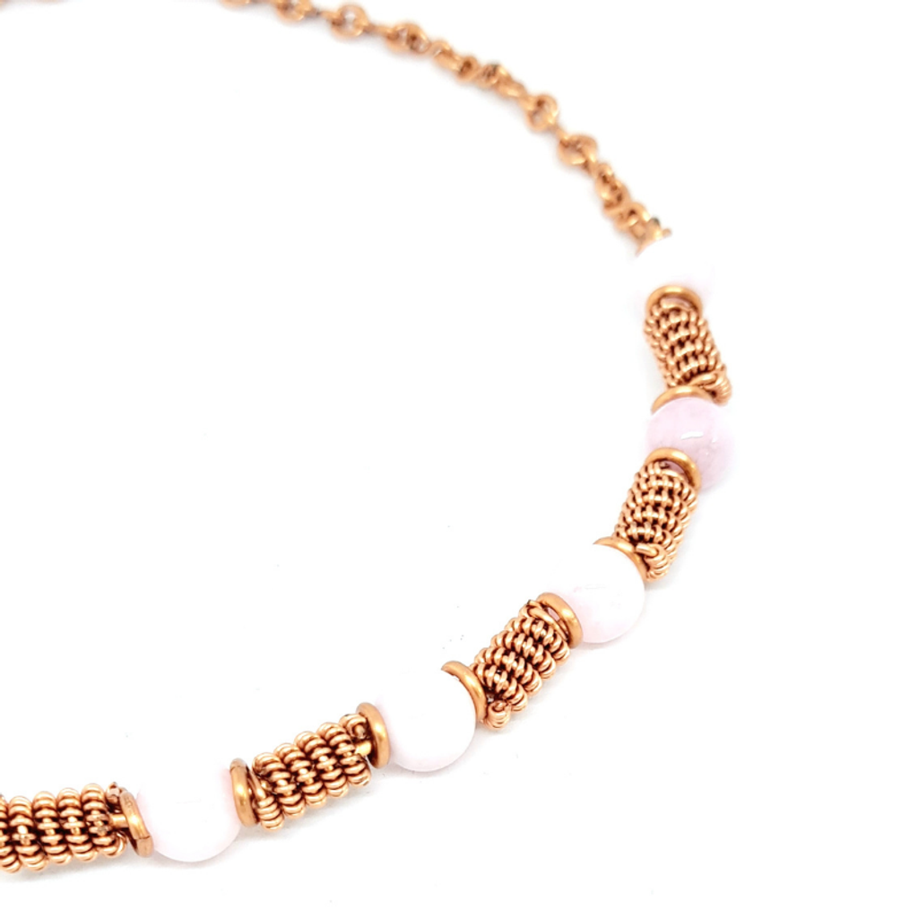 Rose Quartz Necklace with Copper Chain
