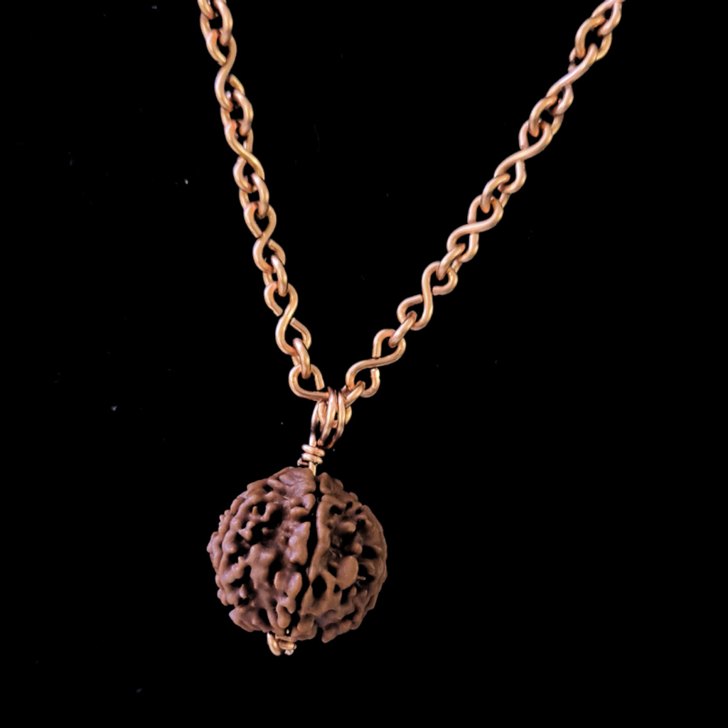 5 Mukhi Rudraksha with Copper Wrapping and Copper Chain